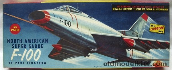 Lindberg 1/48 North American F-100 Super Sabre, 528-98 plastic model kit